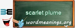 WordMeaning blackboard for scarlet plume